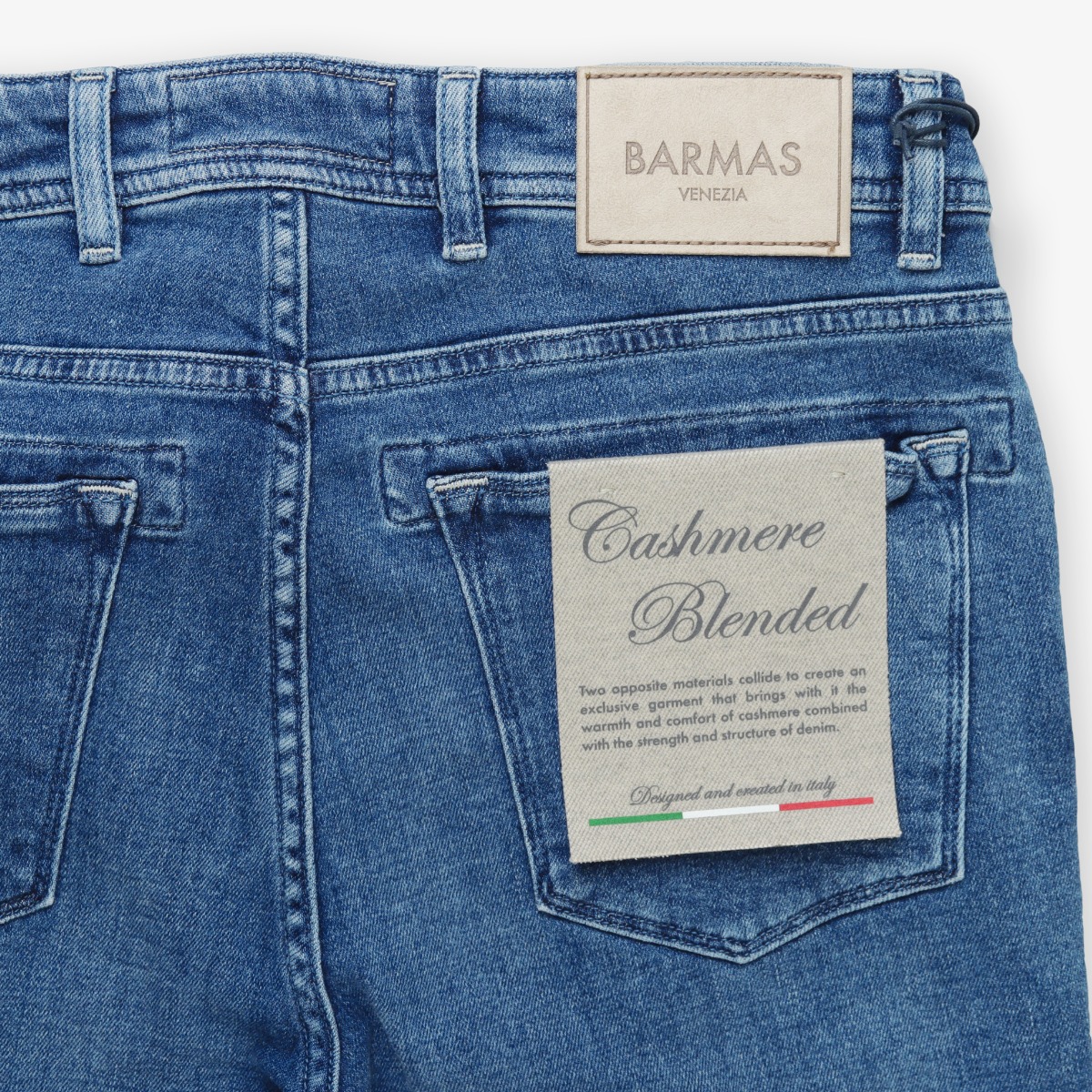 Barmas Dean blue slim fit cashmere washed jeans