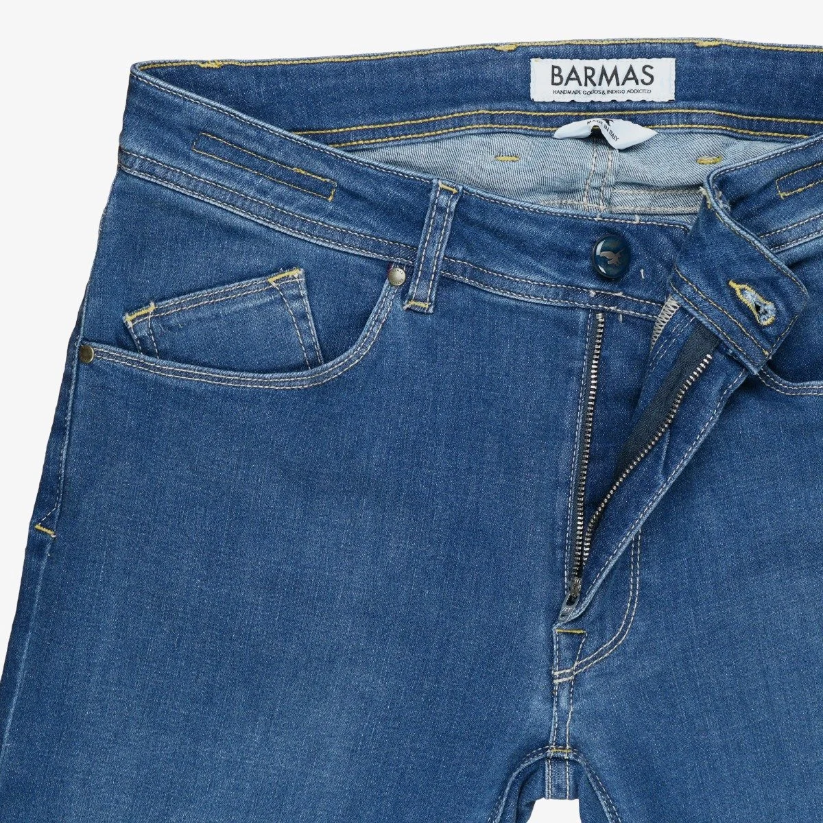 Barmas Dean blue slim-fit washed men's jeans