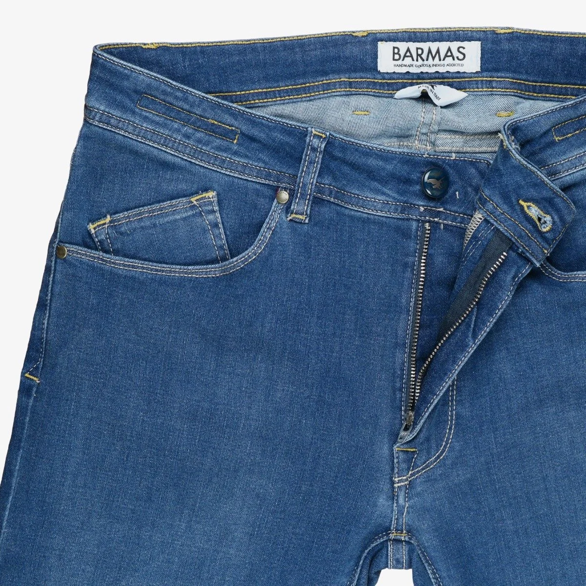 Barmas Dean mėlyni slim fit 9.5 oz. washed džinsai