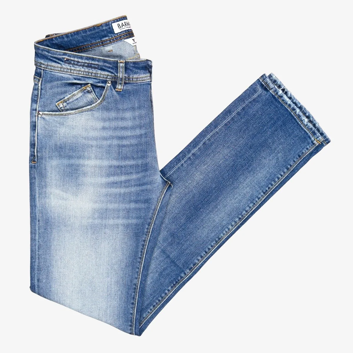 Barmas Dean light blue slim fit 11 oz. washed jeans