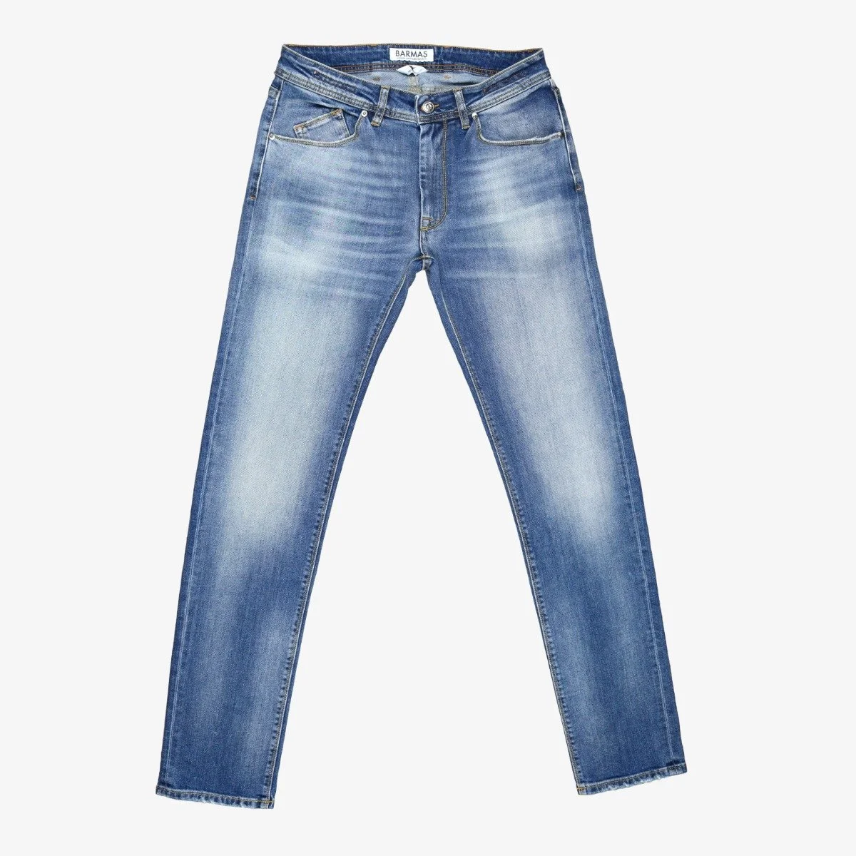 Barmas Dean light blue slim-fit washed men's jeans
