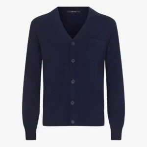 BML navy merino and cashmere wool cardigan
