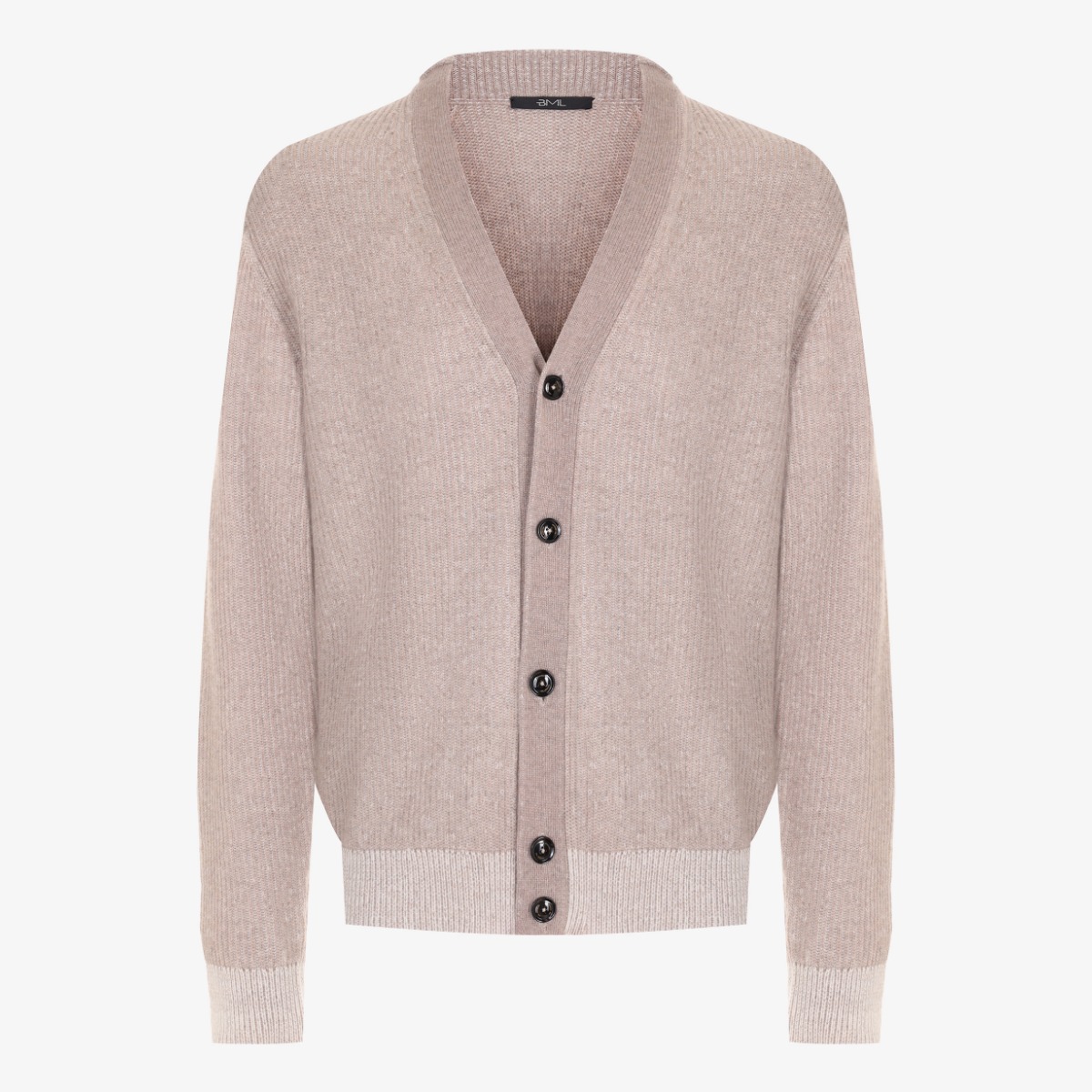 BML beige merino wool and cashmere v-neck cardigan