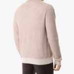 BML beige merino wool and cashmere v-neck cardigan