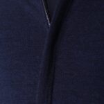 BML navy merino wool mock neck zip cardigan