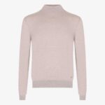 BML taupe merino wool mock neck sweater