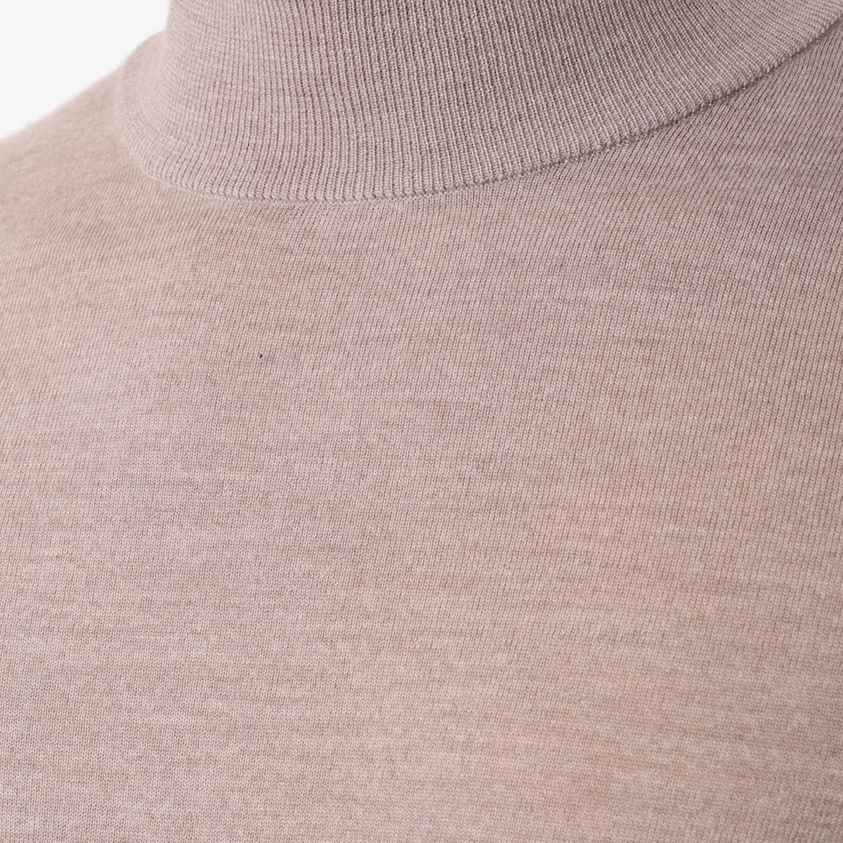 BML taupe merino wool mock neck sweater