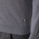 BML grey merino wool mock neck sweater