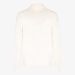 BML ivory merino wool mock neck sweater