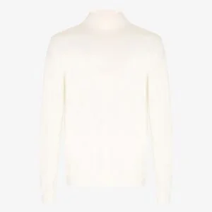 BML ivory merino wool mock neck sweater