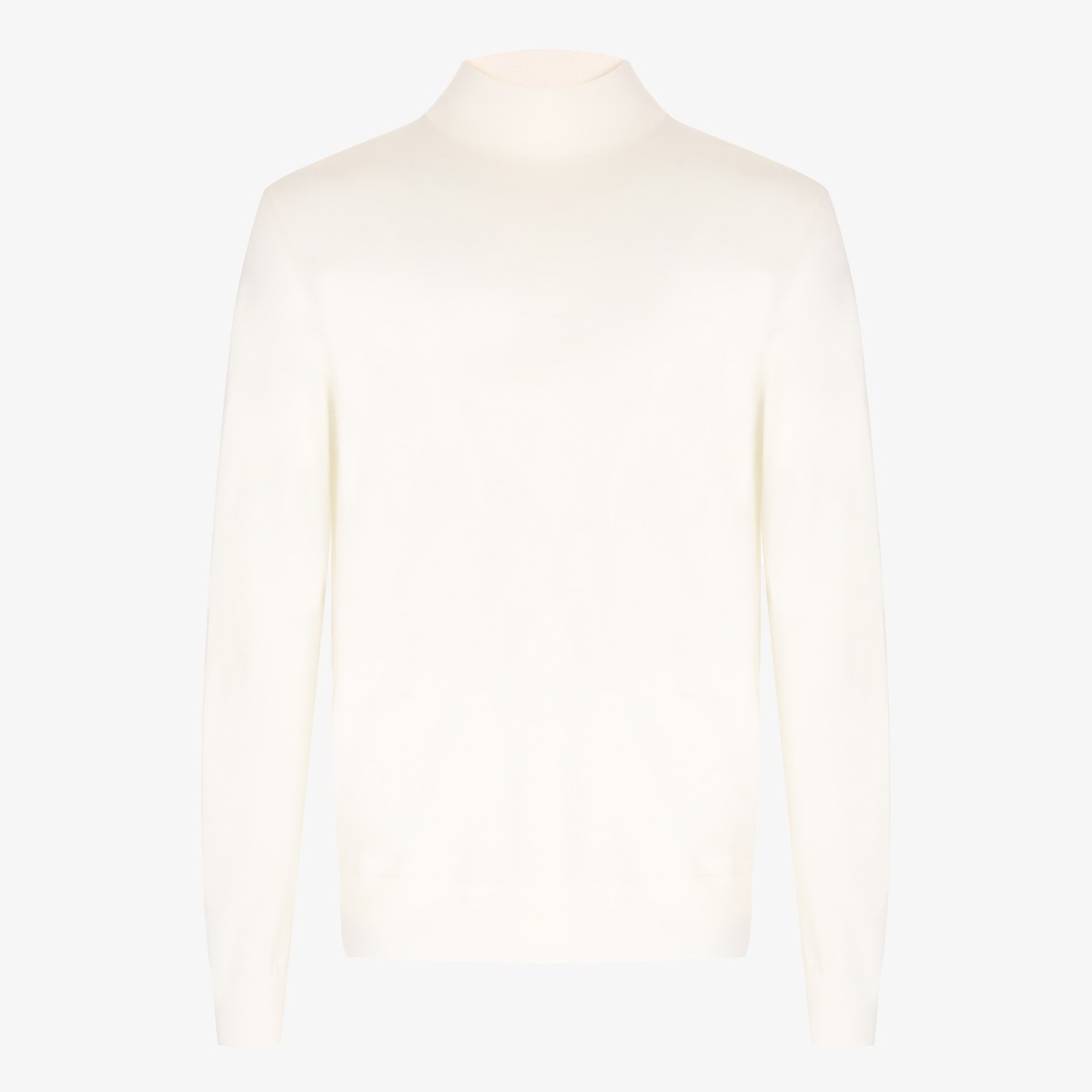 BML ivory merino wool mock neck sweater