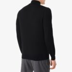 BML black merino wool mock neck sweater