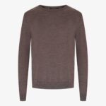 BML brown merino wool crew neck sweater