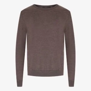 BML brown merino wool crew neck sweater