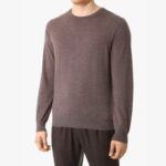 BML brown merino wool crew neck sweater