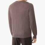 BML brown merino wool crew neck sweater