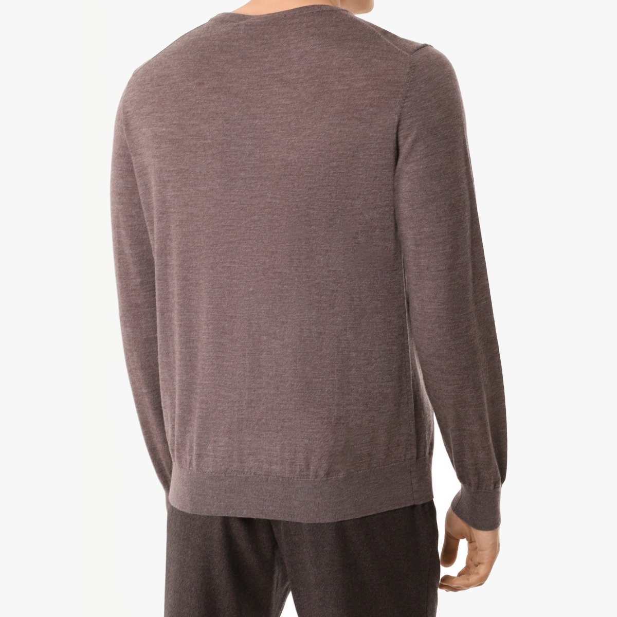 BML brown merino wool crew neck sweater