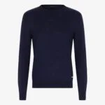 BML navy merino wool crew neck sweater