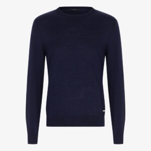 BML navy merino wool crew neck sweater