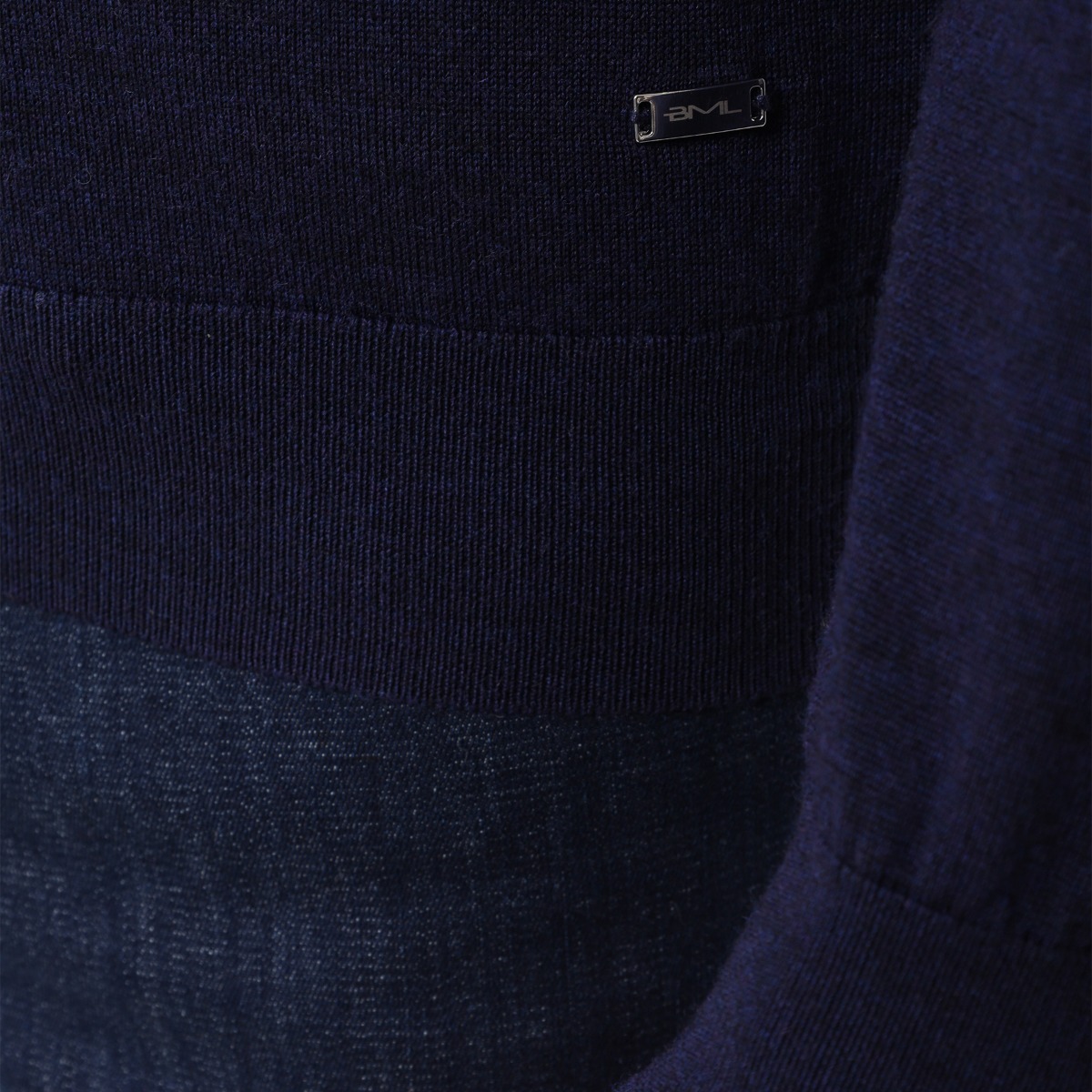 BML navy merino wool crew neck sweater