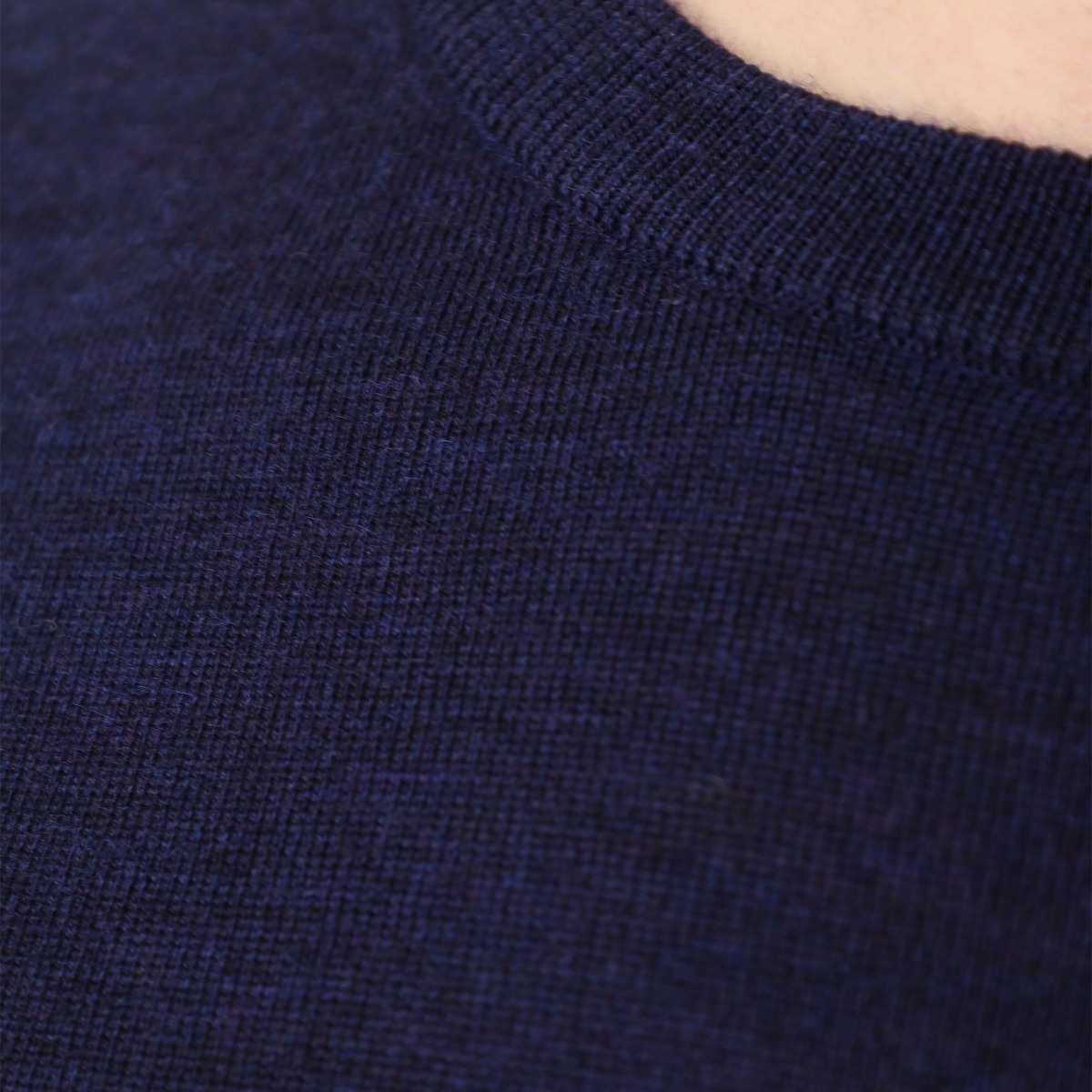 BML navy merino wool crew neck sweater