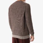 BML brown merino wool and silk v-neck cardigan