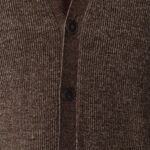 BML brown merino wool and silk v-neck cardigan