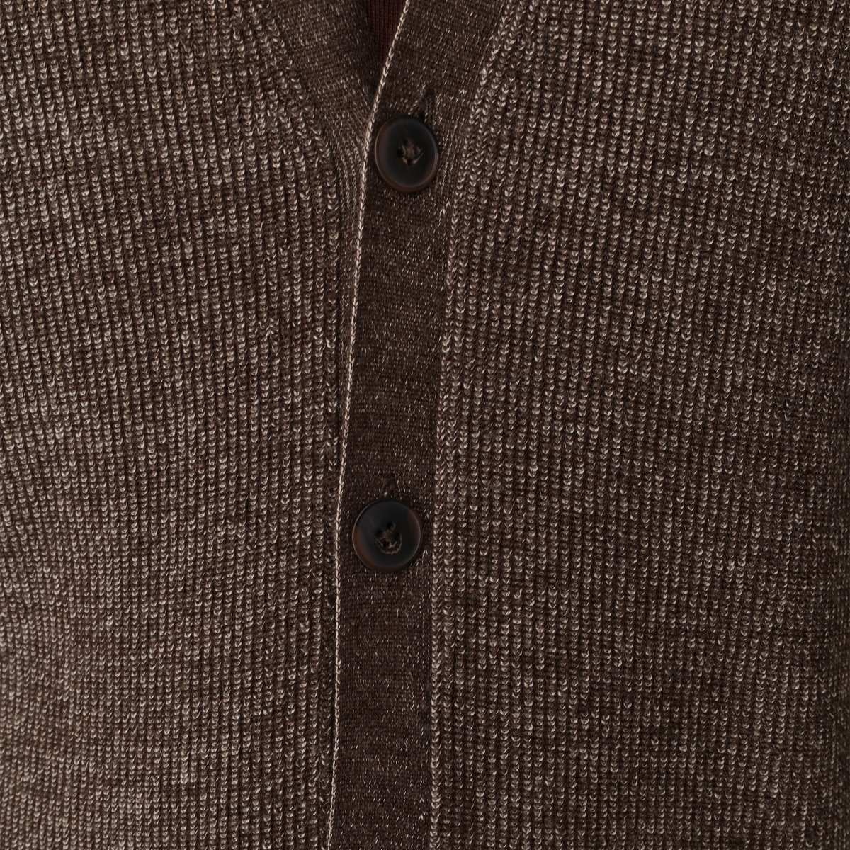 BML brown merino wool and silk v-neck cardigan