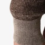 BML brown merino wool and silk v-neck cardigan