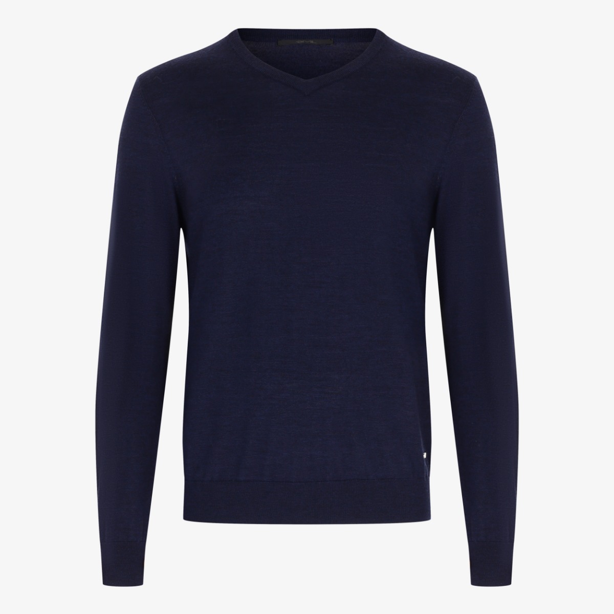 BML navy merino wool v-neck sweater