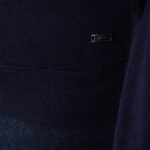 BML navy merino wool v-neck sweater