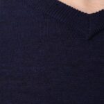 BML navy merino wool v-neck sweater