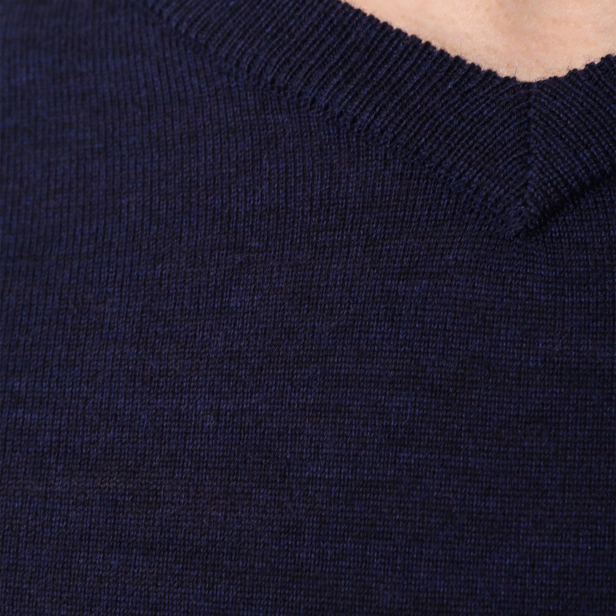 BML navy merino wool v-neck sweater