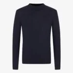 BML charcoal wool and silk crew neck sweater