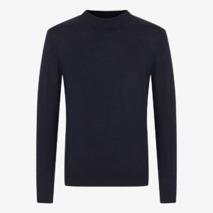 BML charcoal wool and silk crew neck sweater