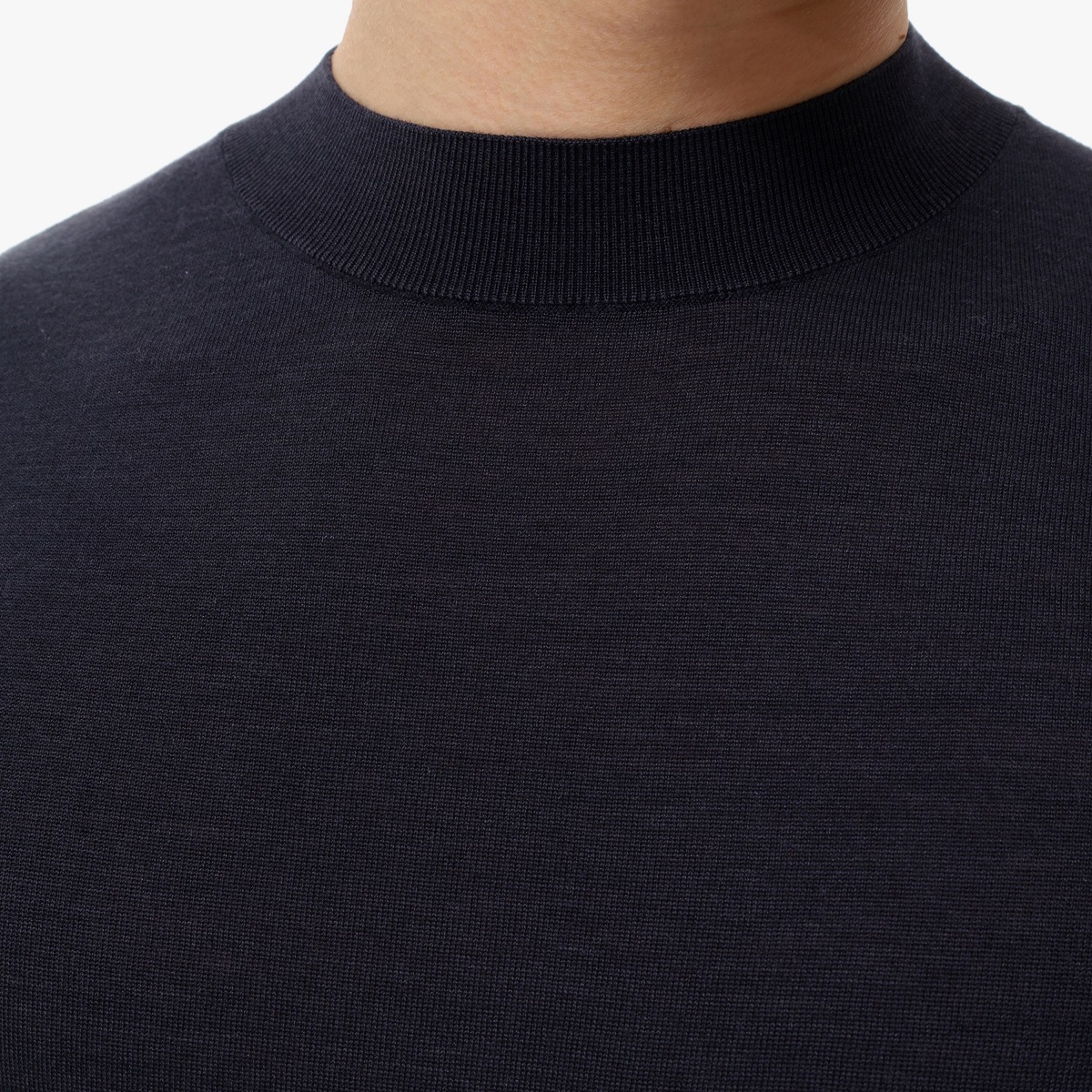 BML charcoal wool and silk crew neck sweater