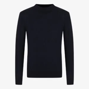 BML navy wool and silk crew neck sweater