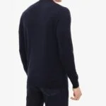 BML navy wool and silk crew neck sweater