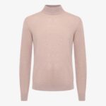 BML beige merino wool mock neck sweater