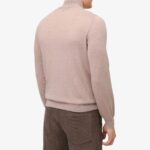 BML beige merino wool mock neck sweater