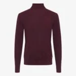 BML burgundy merino wool mock neck sweater
