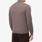 BML brown merino wool mock neck sweater