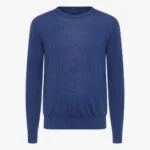 BML blue merino wool crew neck sweater