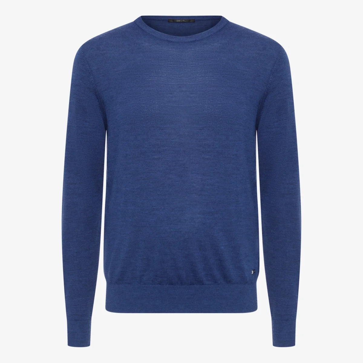 BML blue merino wool crew neck sweater