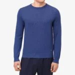 BML blue merino wool crew neck sweater