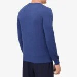 BML blue merino wool crew neck sweater