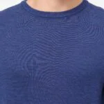 BML blue merino wool crew neck sweater