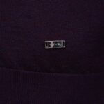BML aubergine merino wool v-neck vest