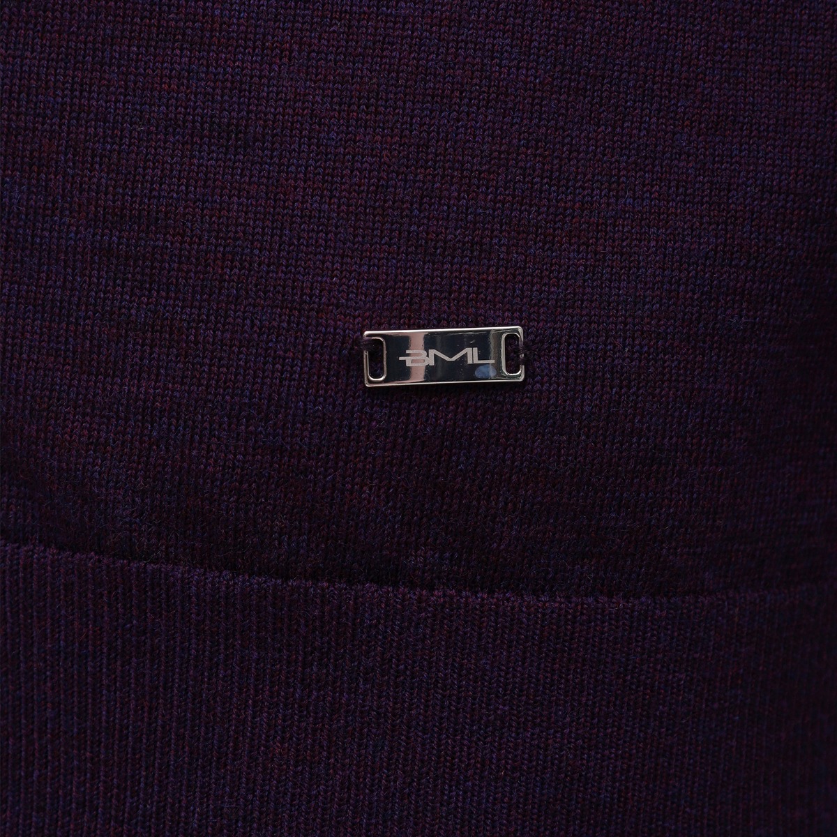 BML aubergine merino wool v-neck vest