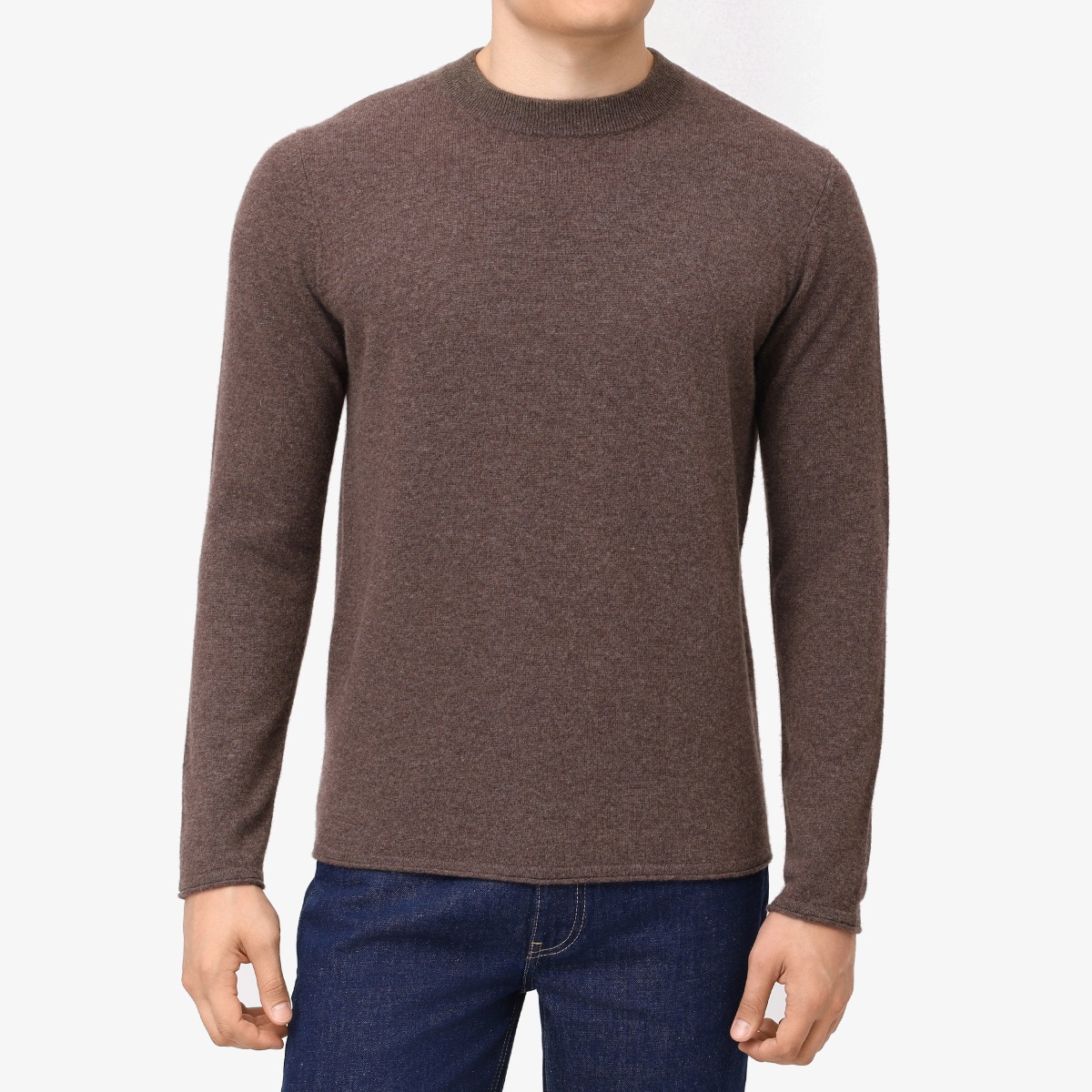 BML brown cashmere crew neck sweater
